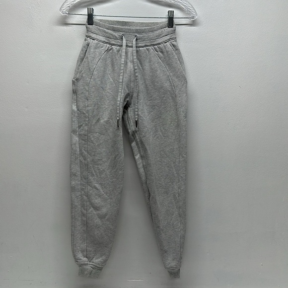 Lululemon Scuba High Rise Jogger Full Length Heathered Core Ultra Light Grey 0 - Picture 1 of 10